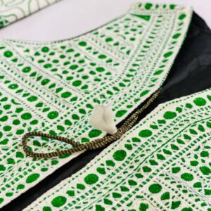 1 Pcs Women Stitched Linen Embroidered Waist Coat AWE - 4