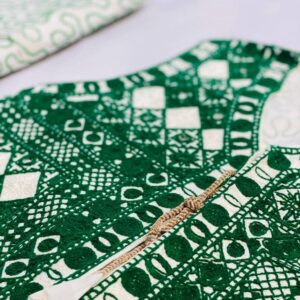 1 Pcs Women Stitched Linen Embroidered Waist Coat AWE - 3