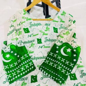 1 Pcs Women Stitched Lawn Printed Shirt V Neck