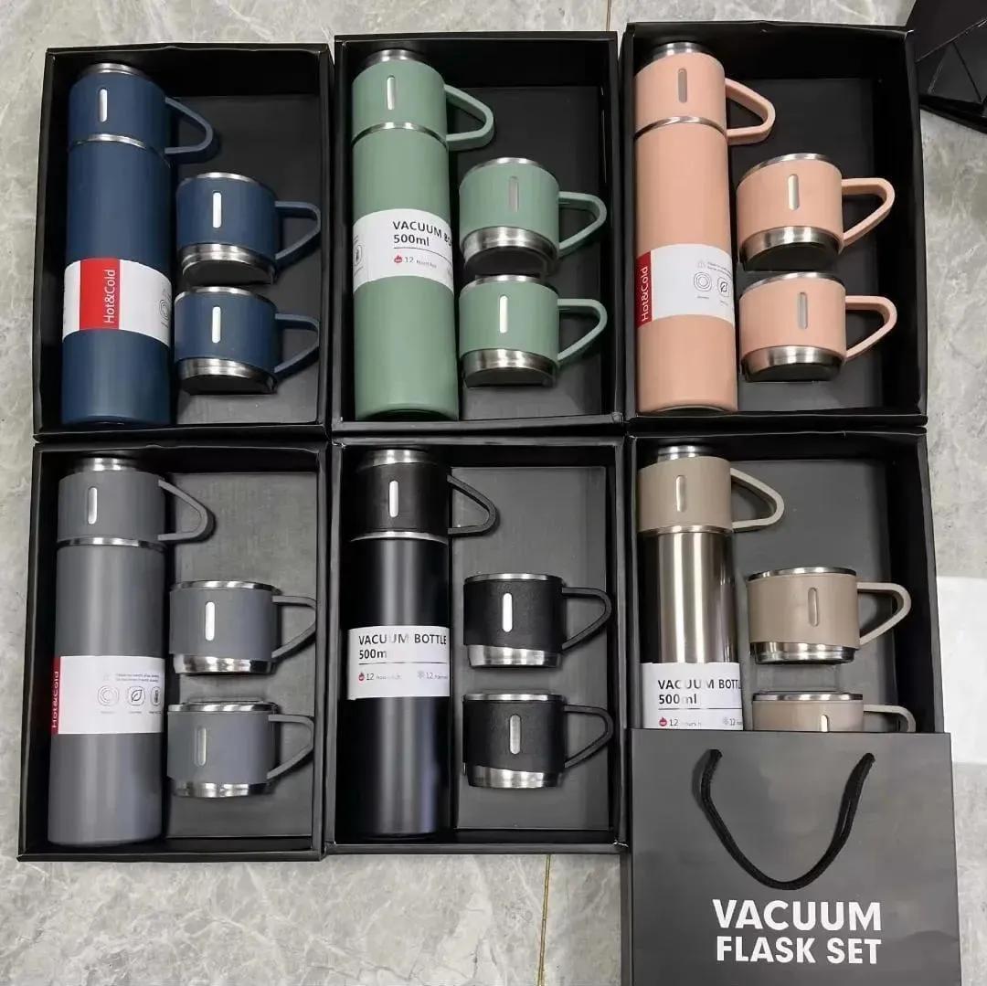 vacuum flask gift set with cups - view 2