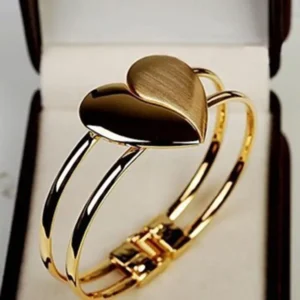 double heart gold bracelet