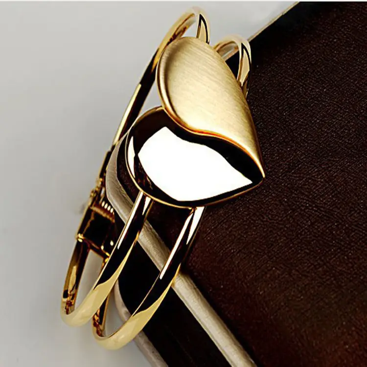 double heart gold bracelet - view 3