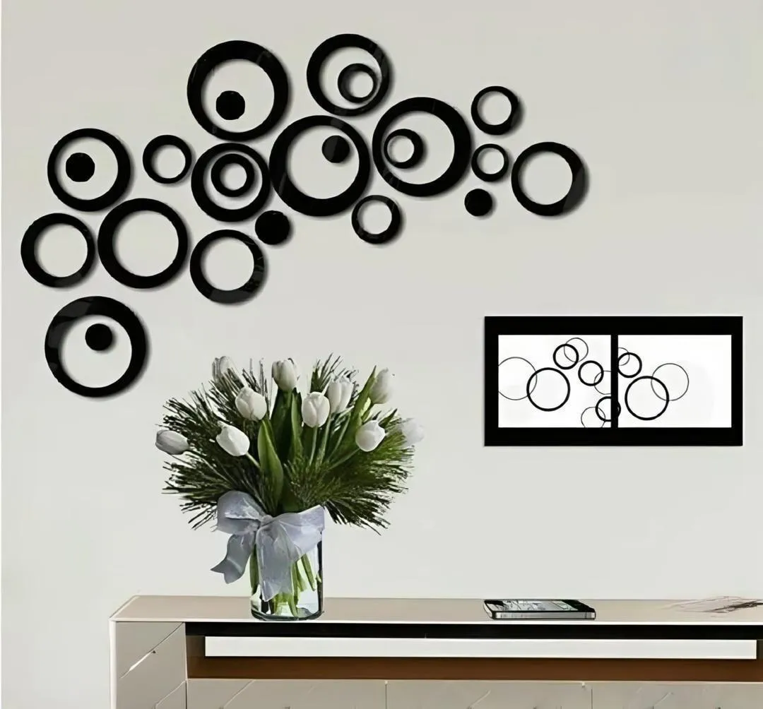 abstract circle wall art set of 24