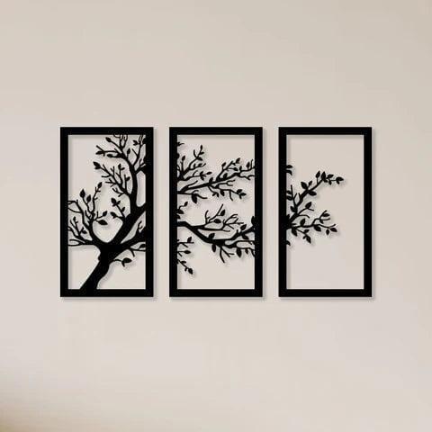 tree wall art set of 3 black - view 3