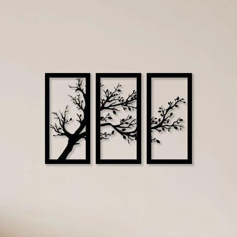 tree wall art set of 3 black - view 4
