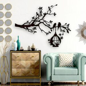 3d wooden wall art tree birds nest
