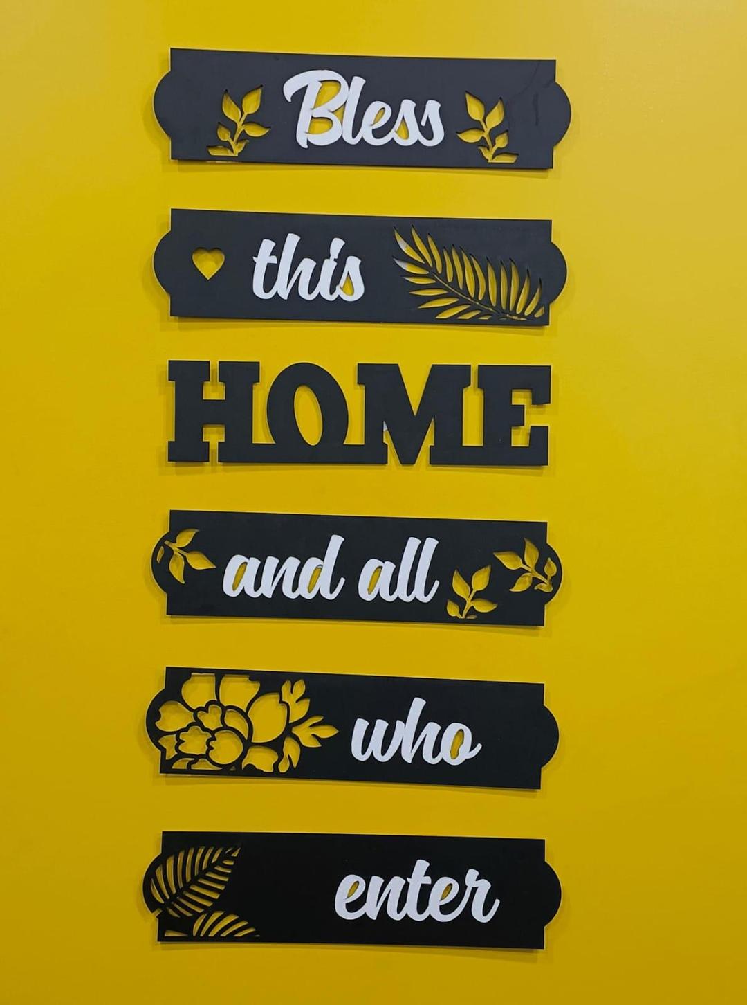 Bless This Home 3D Wall Art - 6-Piece MDF Wooden Wall Decor Set – photo 2