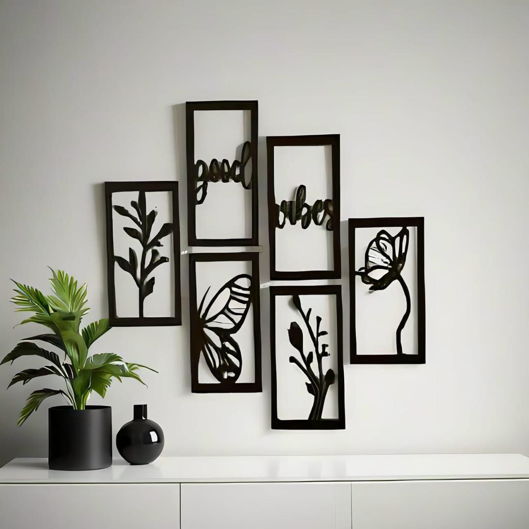 butterfly floral wall art set of 6 - view 4