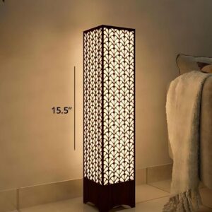 wooden floor lamp leaf design