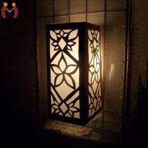 rechargeable wooden table lamp floral