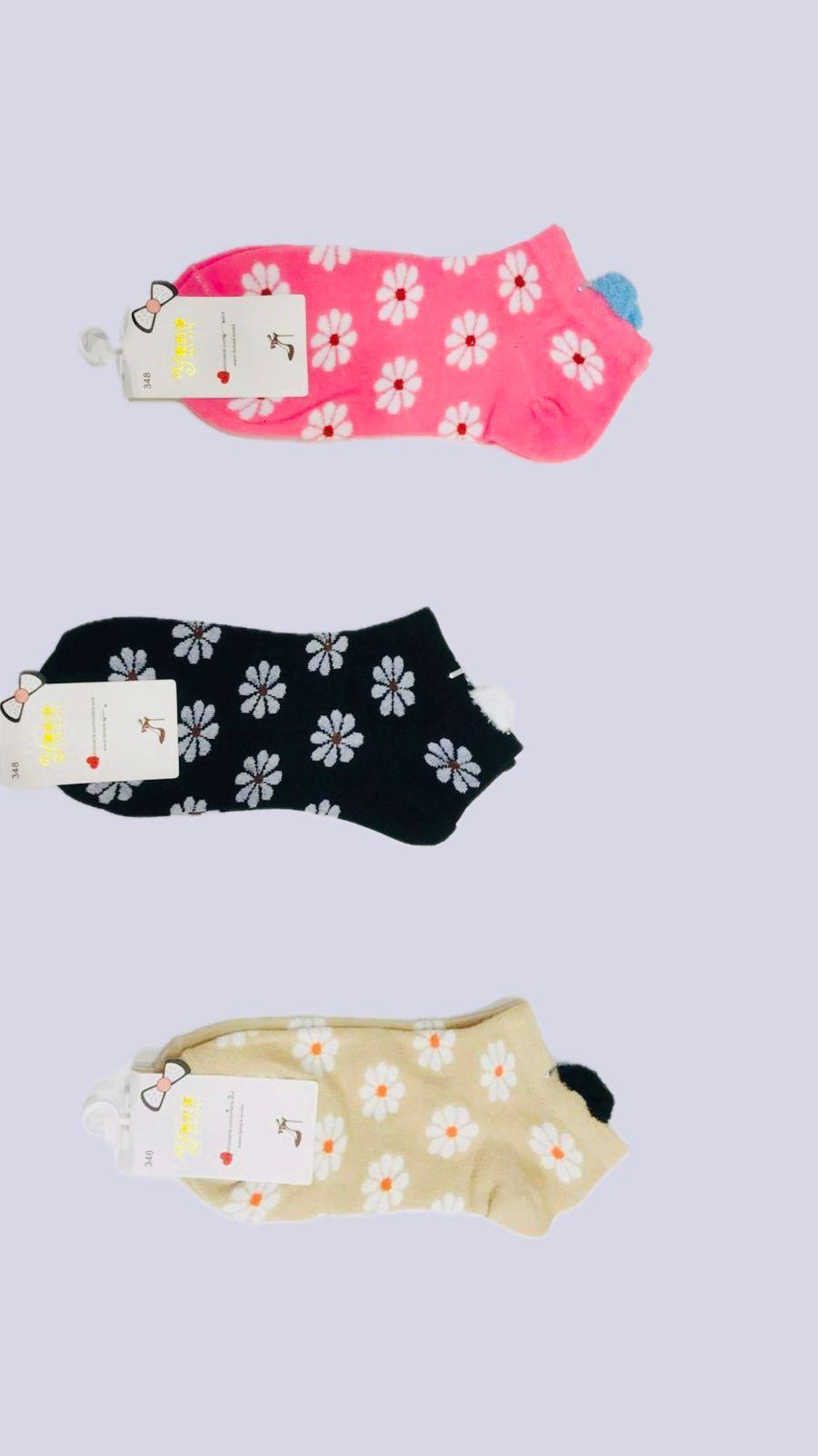 women floral ankle socks pack of 3