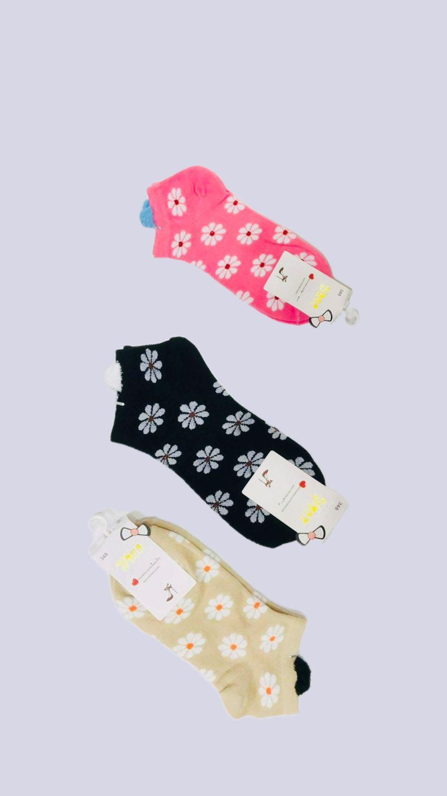 women floral ankle socks pack of 3 - view 2