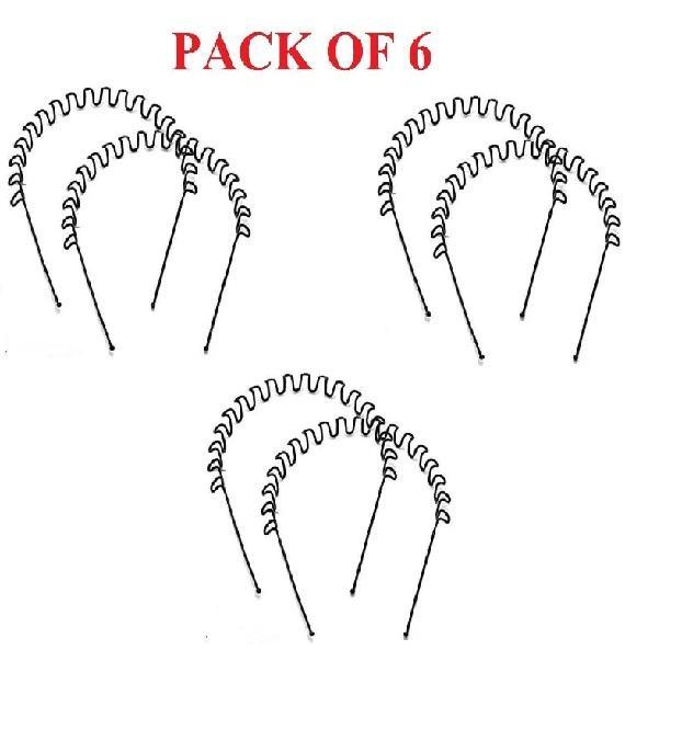 metal hair bands pack of 6