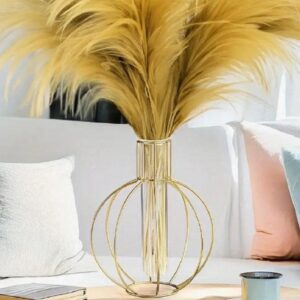 golden geometric iron vase