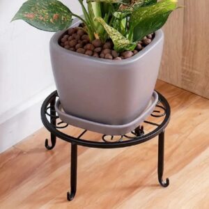 Iron Plant Stand with Curved Legs - Indoor and Outdoor Pot Stand