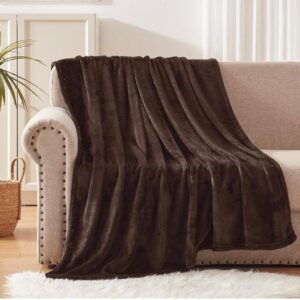 fleece double bed blanket brown