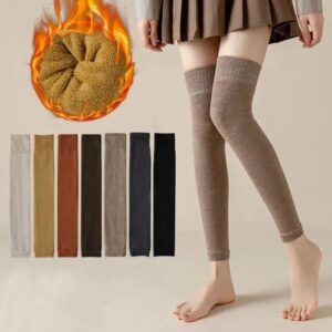 Wool Leg Warmers for Women and Men - Long Knitted Winter Leg Warmers (1 Pair)