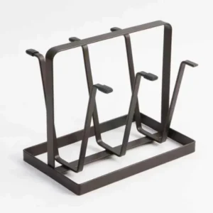 black metal glass holder stand