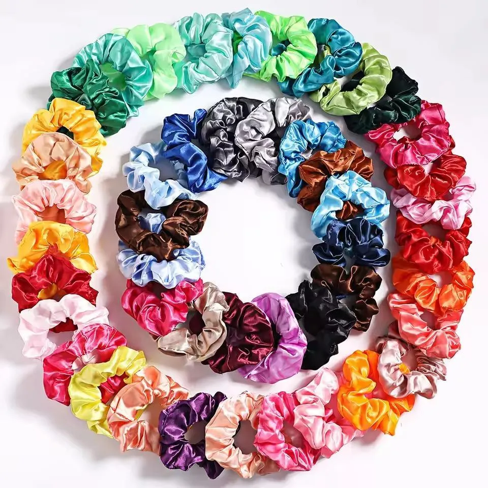 silk hair scrunchies pack of 12 - view 3