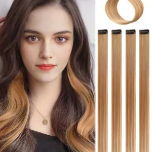 Clip-In Hair Extensions 22 Inch - 6-Piece Synthetic Straight Hair Set