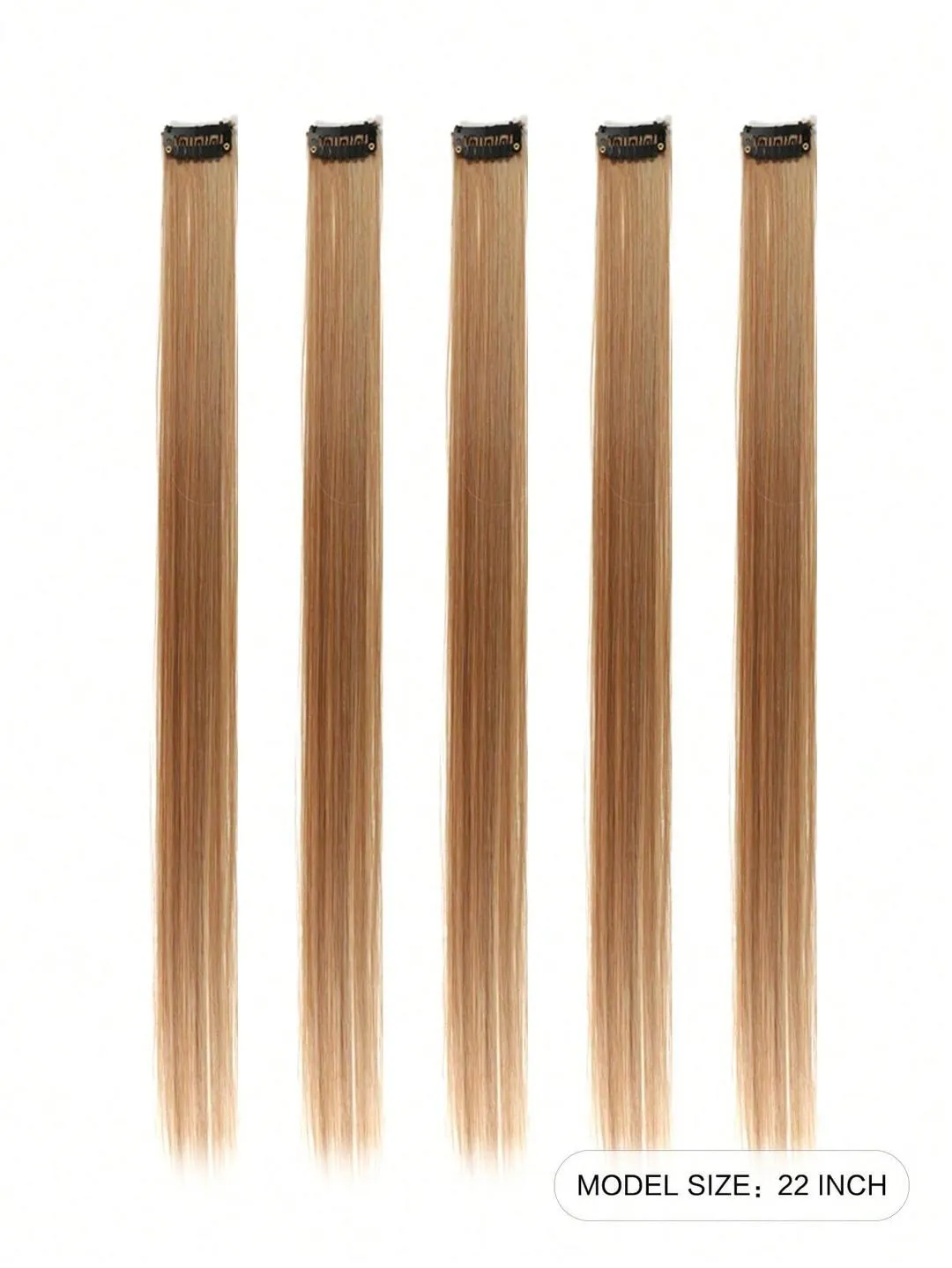Clip-In Hair Extensions 22 Inch - 6-Piece Synthetic Straight Hair Set – photo 2