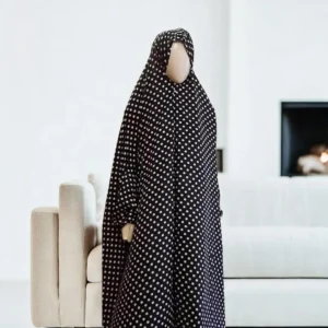 Namaz Chadar with Full Sleeves and Attached Naqab - Floral Cotton Prayer Chadar