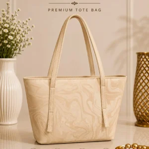 Textured Leather-Look Shoulder Bag for Women - Everyday Tote 12 x 10 Inch