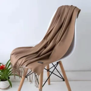 Women Plain Winter Shawl with Fringe - Soft Warm Shawl in 11 Colours