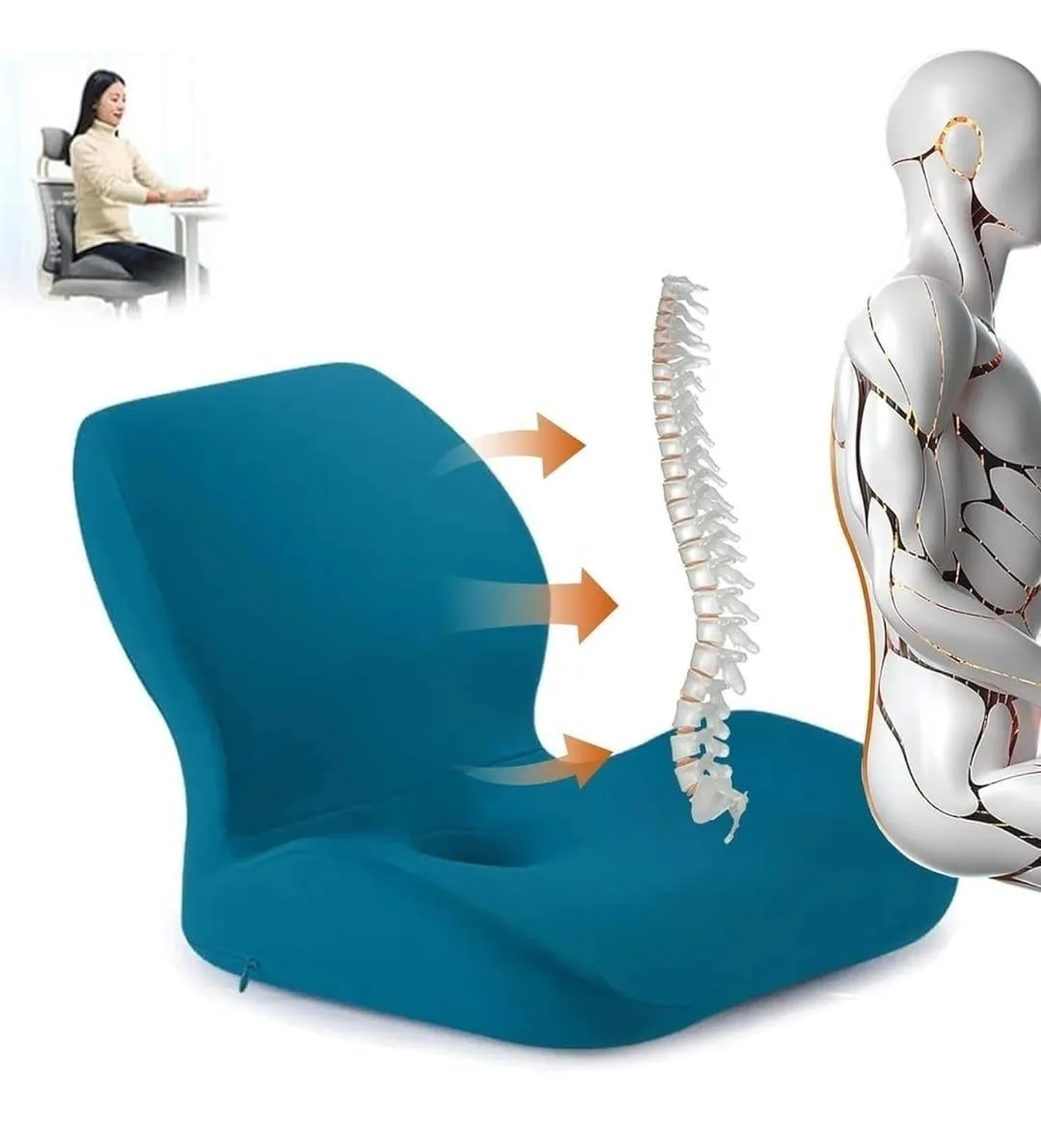 lumbar support seat cushion - view 3