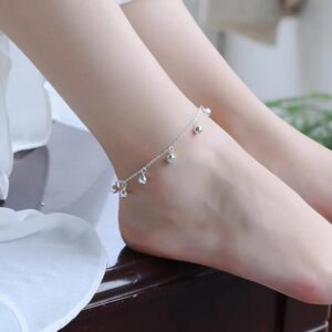 silver plated anklet pair
