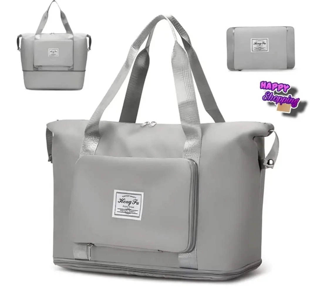 Foldable Travel Duffel Bag - Large Waterproof Bag with Dry & Wet Section