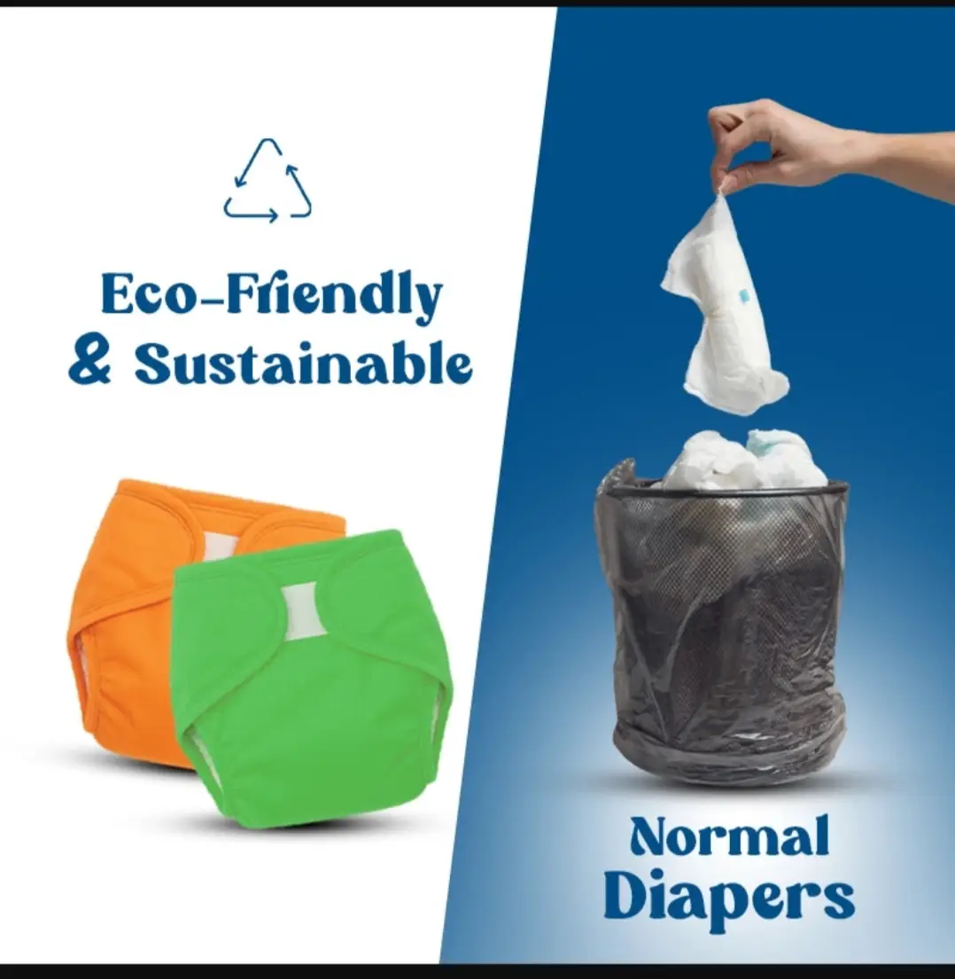 Reusable Baby Cloth Diaper - Washable Adjustable Cotton Nappy – photo 3