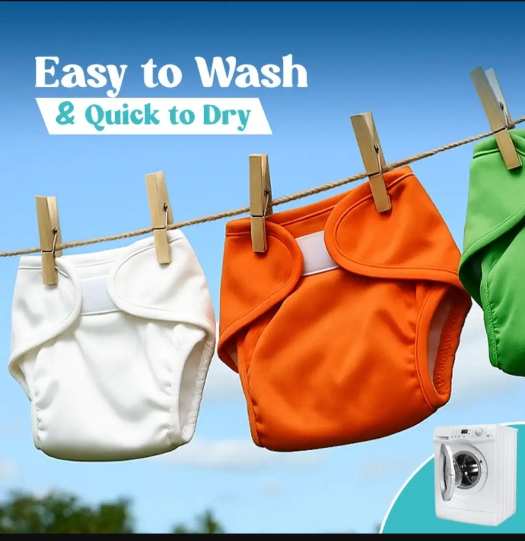 Reusable Baby Cloth Diaper - Washable Adjustable Cotton Nappy