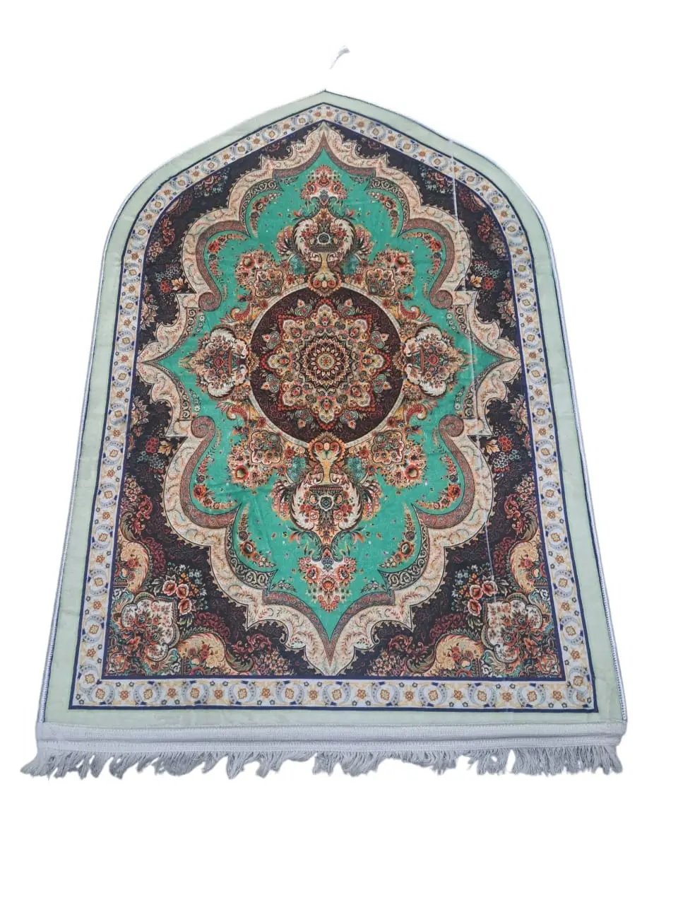 Arch Design Velvet Prayer Mat - Padded Foam Janamaz, 120 cm – photo 4