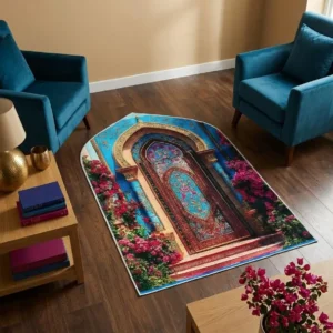 Padded Velvet Prayer Mat 120 x 80 cm - Soft Printed Janamaz