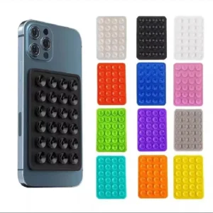 Double-Sided Silicone Suction Phone Holder - Hands-Free Mirror & Tile Mount