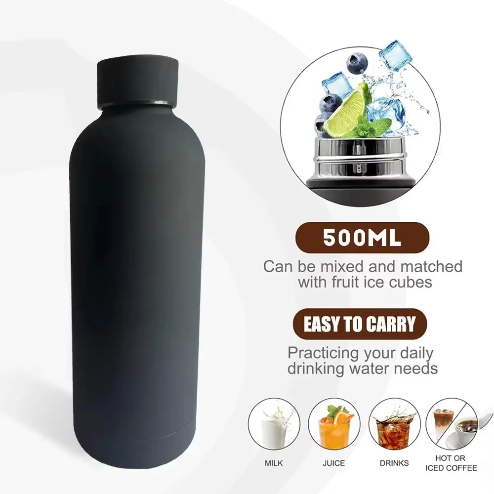 Insulated Stainless Steel Water Bottle 500 ml - Hot & Cold Leak-Proof Bottle – photo 2