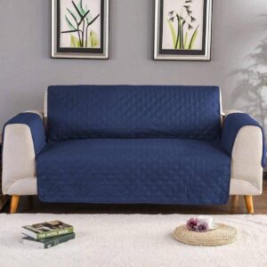5 seater quilted sofa cover blue