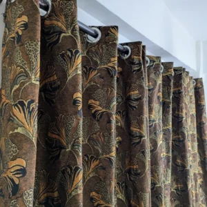 golden jacquard printed curtain