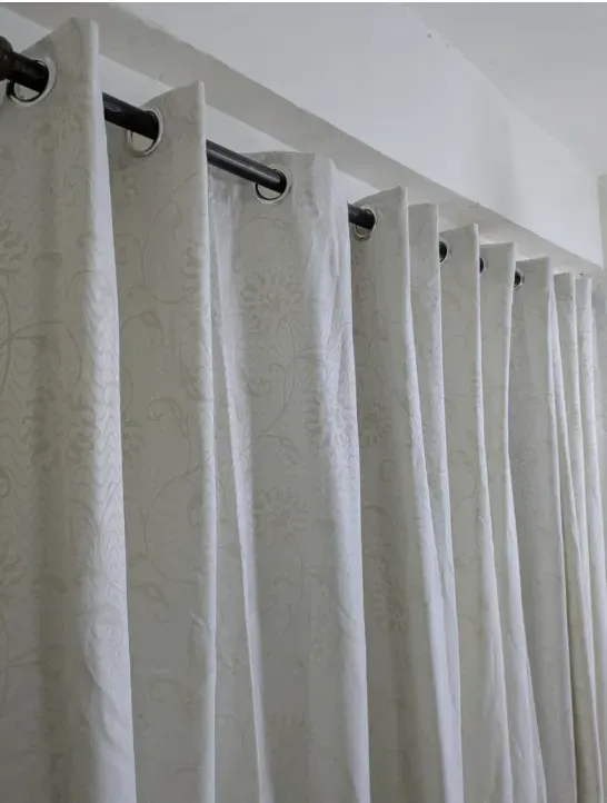 ivory silk jacquard curtain