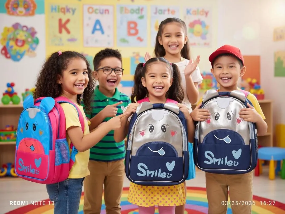 Kids Cartoon School Bag - Smile Design Backpack for Boys and Girls – photo 3