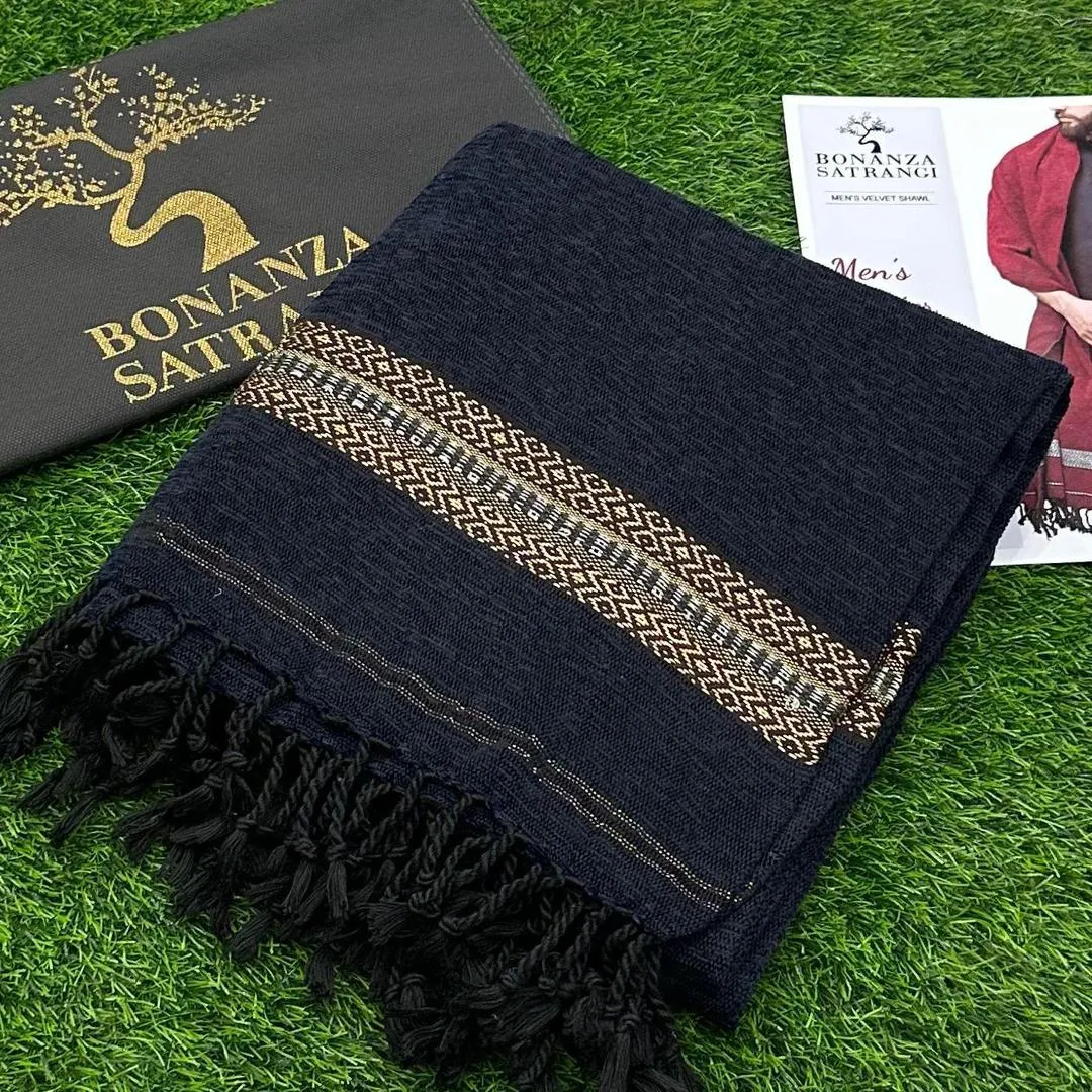 mens navy velvet shawl 3 yards