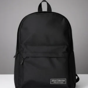 black nylon laptop backpack