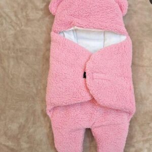 Bear-Ear Baby Swaddle Blanket - Warm Fleecy Wrap for Newborns