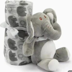 baby blanket and elephant toy set