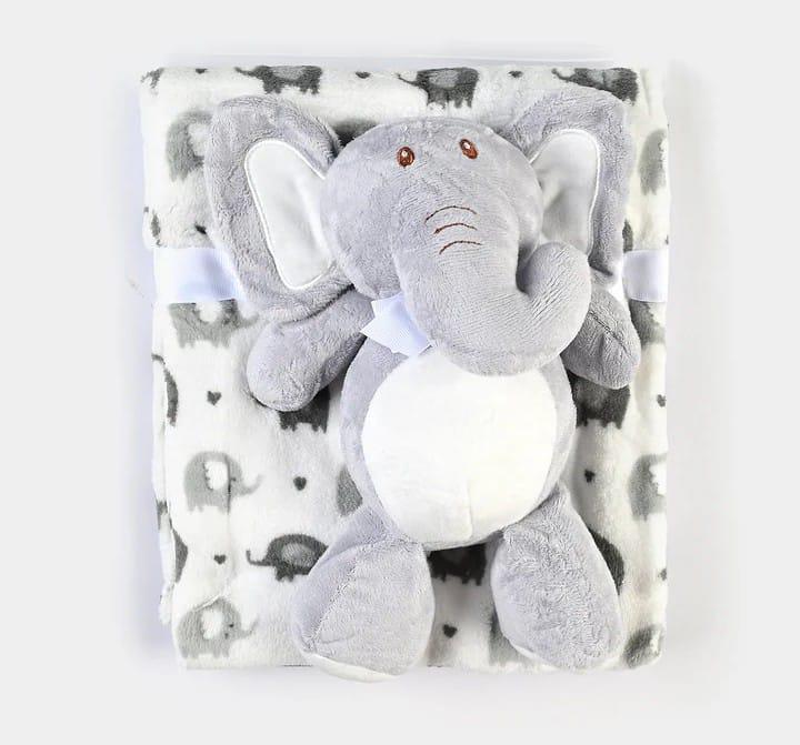 baby blanket and elephant toy set - view 3