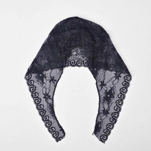 black lace net hijab cap