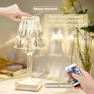 rechargeable crystal rgb table lamp