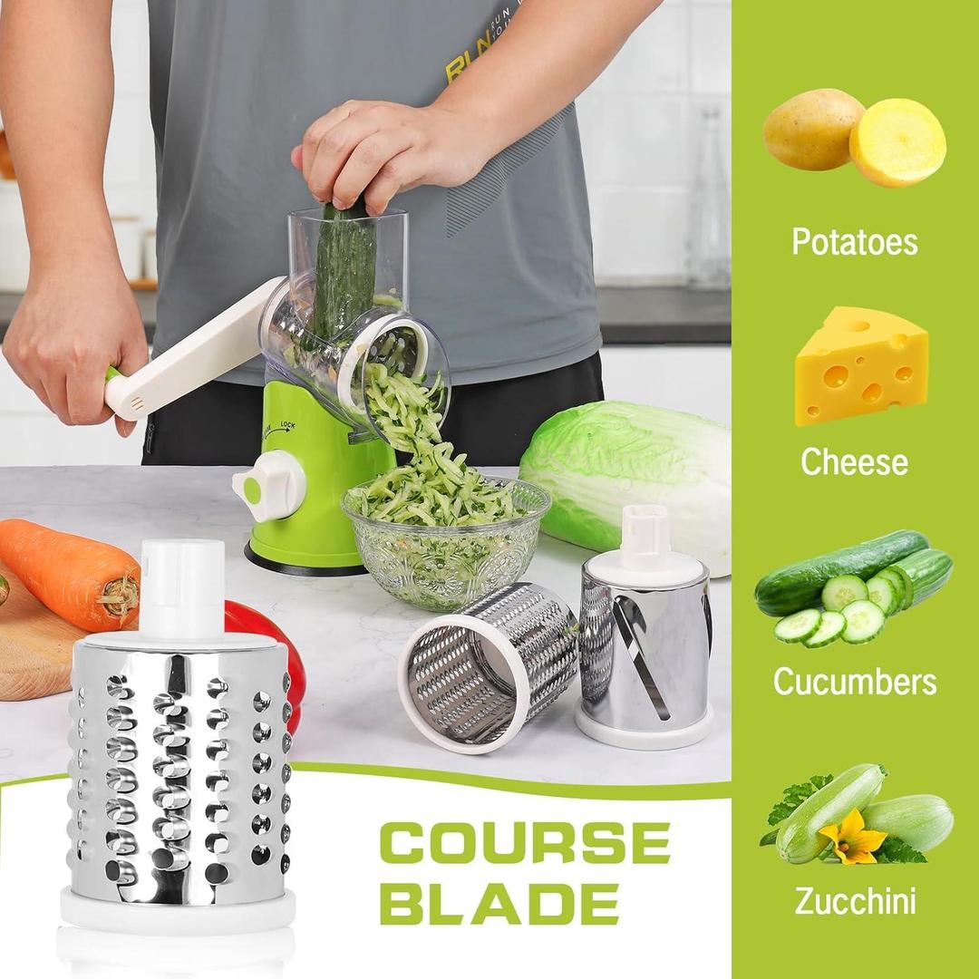 green rotary vegetable grater - view 2