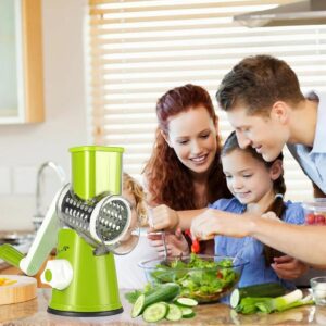 green rotary vegetable grater